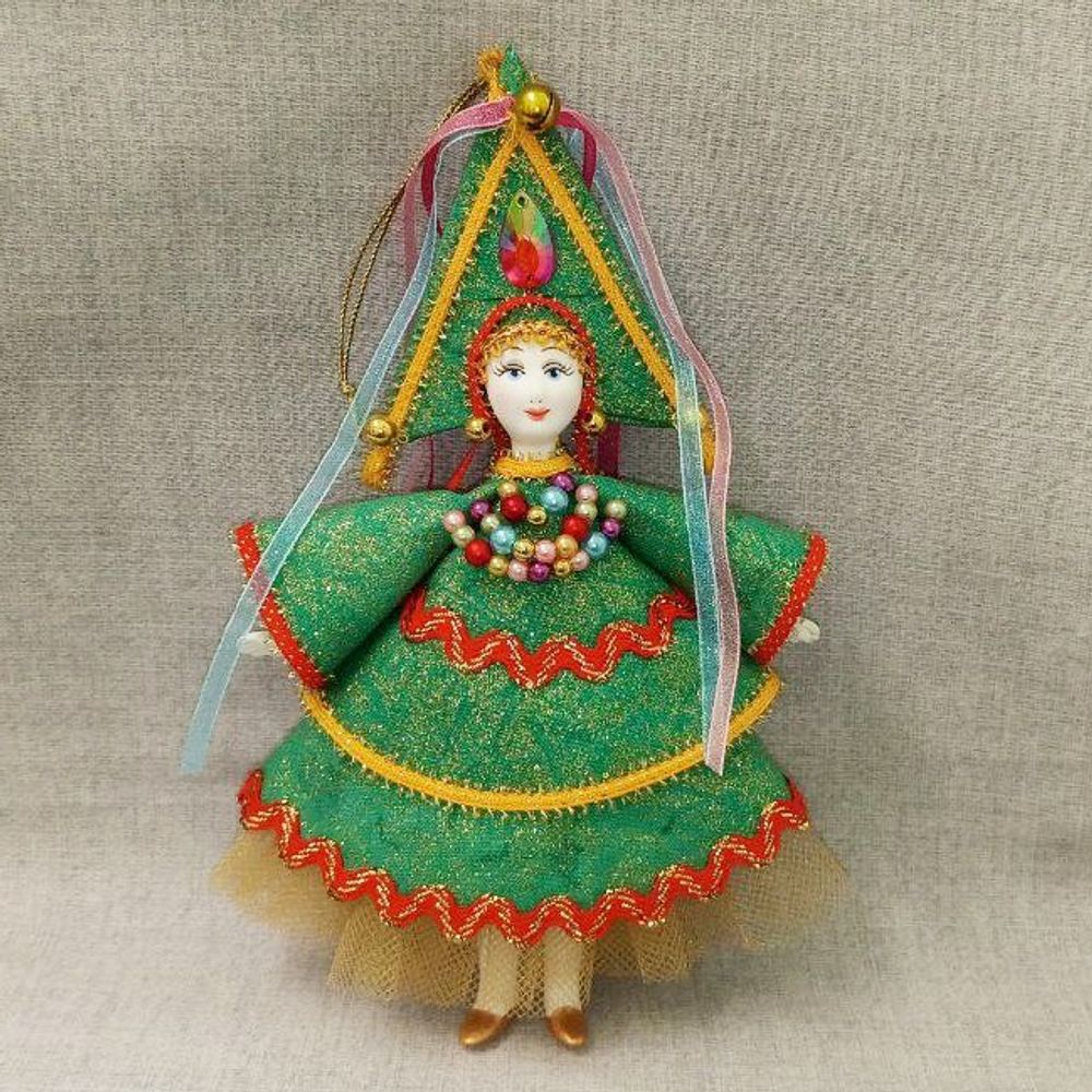 Ёлочная игрушка Девочка в костюме ёлочки