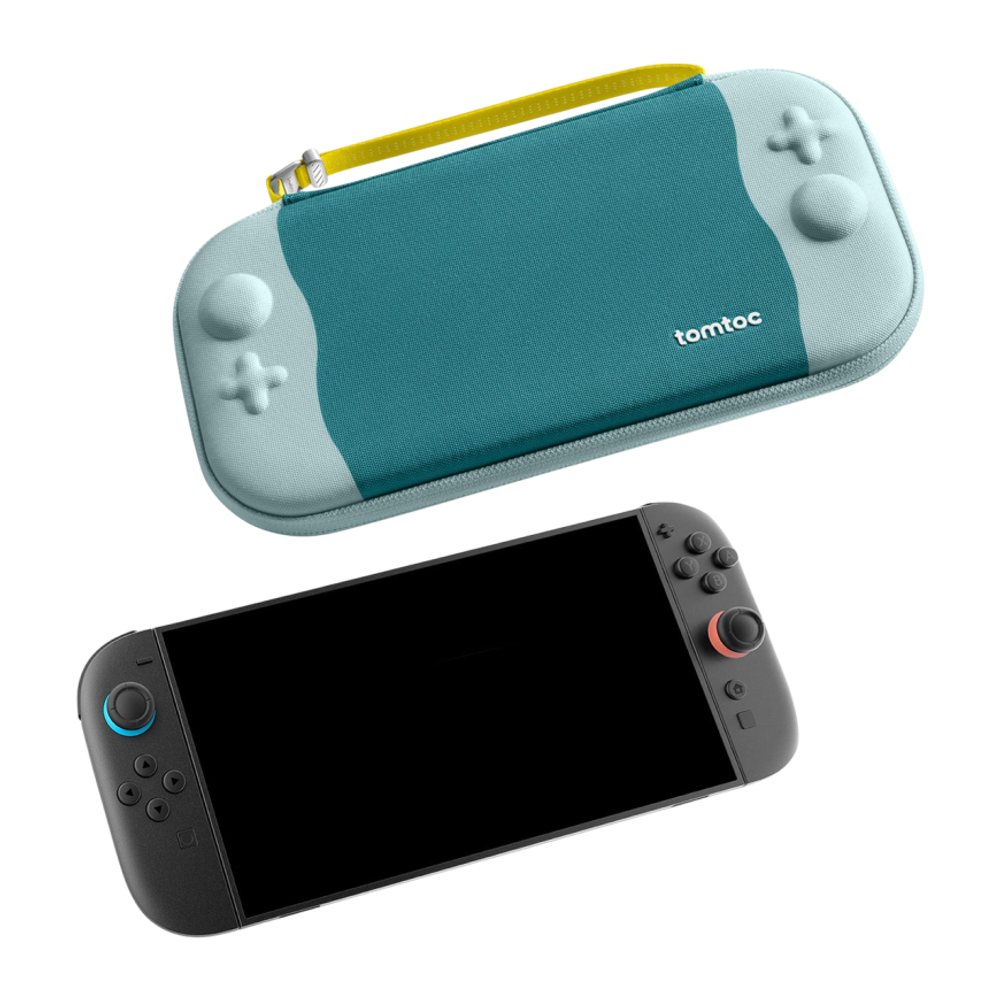 Тканевый чехол tomtoc FancyCase-G05 Slim Case Froz Edition для Nintendo Switch 2 Водостойкий укреплённый гибридный чехол с ремешком-ручкой и застёжками-молниями YKK. Вмещает до двенадцати картриджей с играми