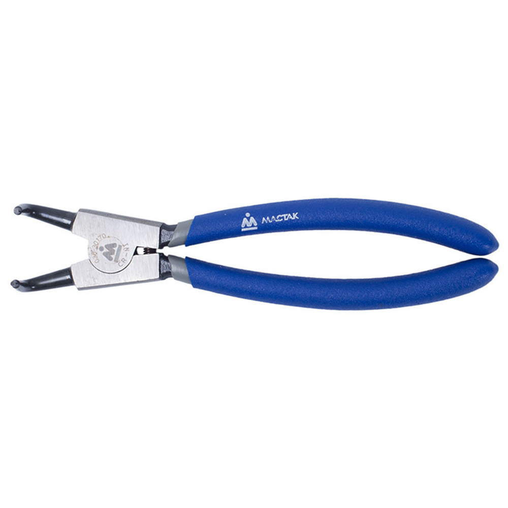 МАСТАК (033-30170H) Съемник стопорных колец 170 мм, загнутые губки, разжатие