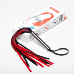 Мини-плеть с лентами (27 см, чёрно-красная) (Цвет: чёрный, красный, серебро)