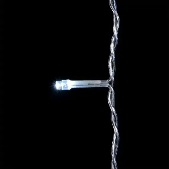 Светодиодный занавес 2*2 м., 400 белых LED ламп, мерцание, облегченный, прозрачный провод ПВХ, LTC (PCL400NOTBLW-10-2W)