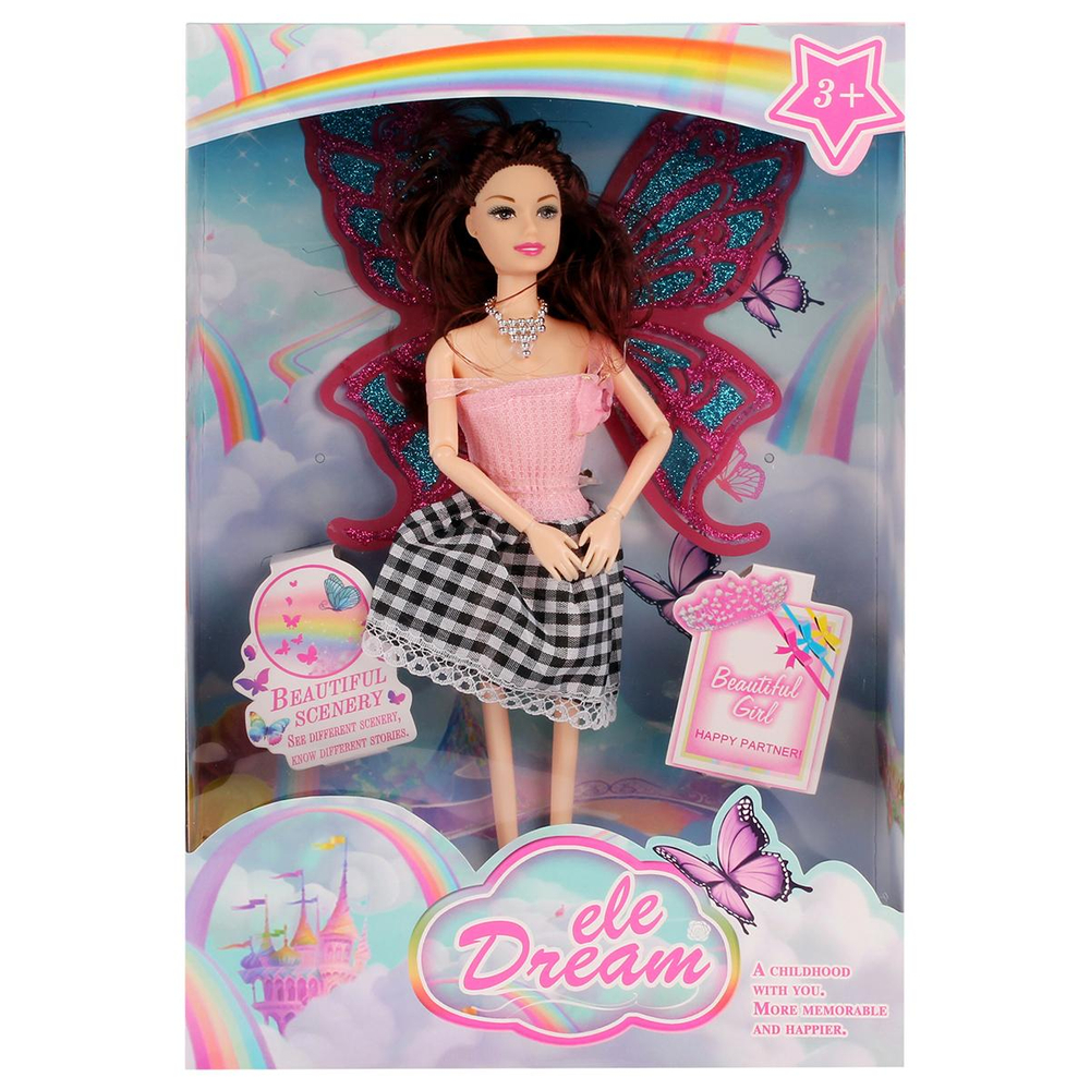 Кукла тип Модница на шарнирах с крыльями 32см, коробка RT241