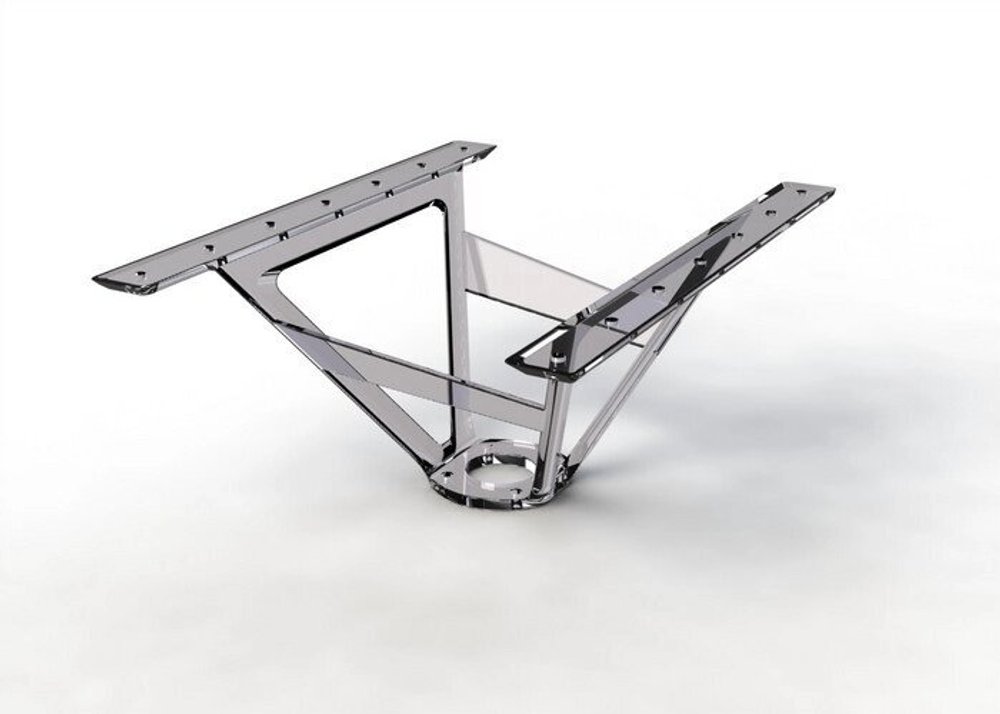 Кронштейн для стола прозрачный усиленный, цвет черный