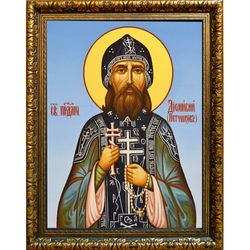 Дионисий Петушков, преподобномученик схимонах. Икона на холсте.