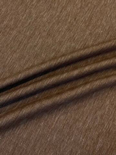 Шерсть со льном, вискозой и шелком коричневая в елочку