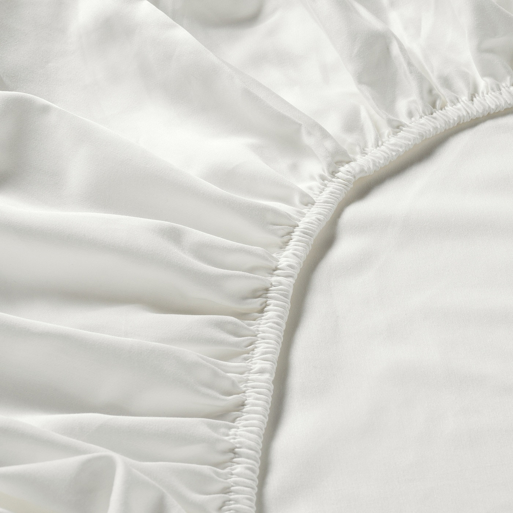 IKEA NATTJASMIN  (ИКЕА НАТТЙАСМИН)  -  Простыня на резинке, белая, 90x200 см