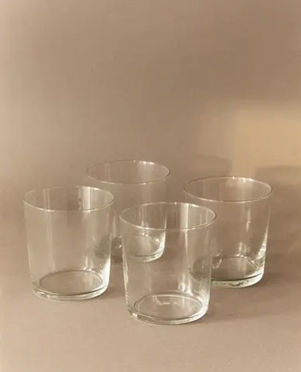 ZARA HOME ВЫСОКИЕ СТАКАНЫ ИЗ СТЕКЛА (НАБОР ИЗ 4 ШТ.), ПРОЗРАЧНЫЙ