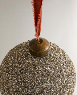 ZARA HOME ЕЛОЧНОЕ УКРАШЕНИЕ С БЛЕСТКАМИ, СЕРЕБРЯНЫЙ