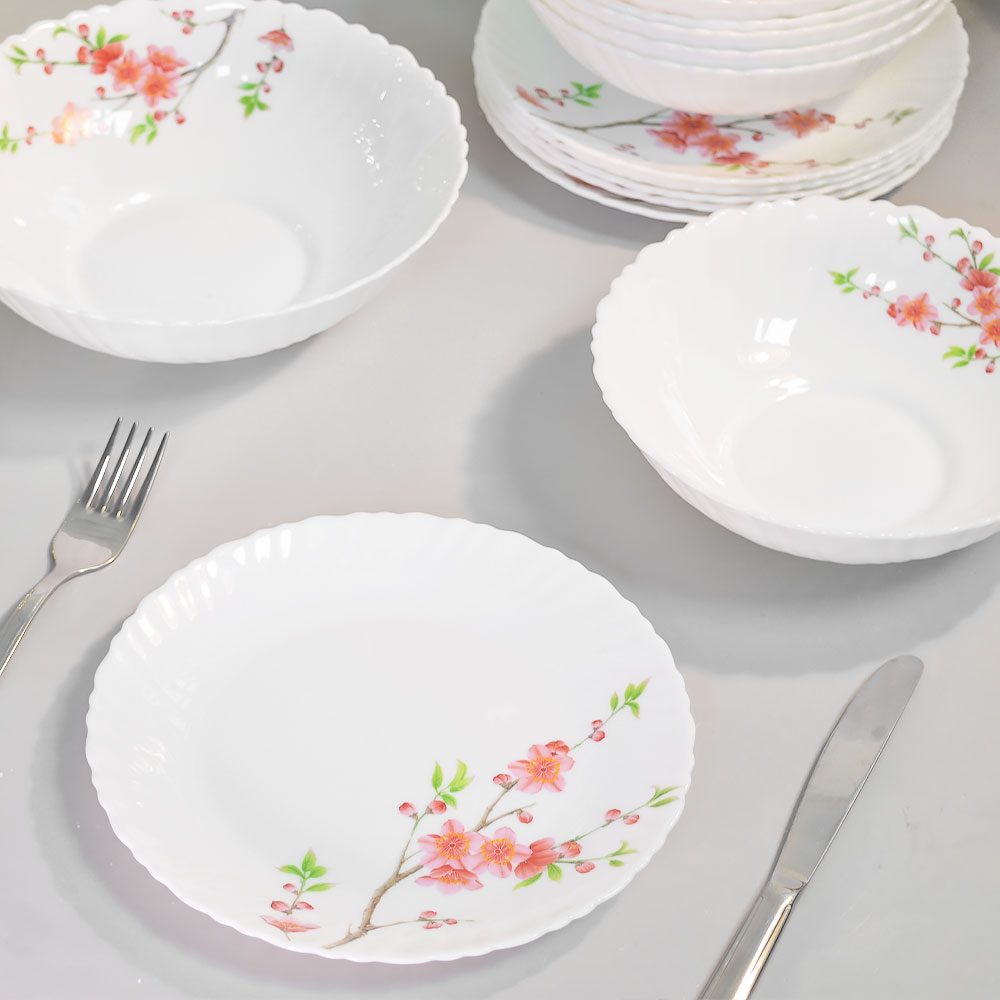 Столовый набор 13 предметов "Флора", стеклокерамика, Jewel 6933