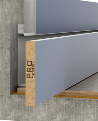 МДФ вставка для плинтуса Pro Design матовая эмаль покраска по RAL 2700х70мм