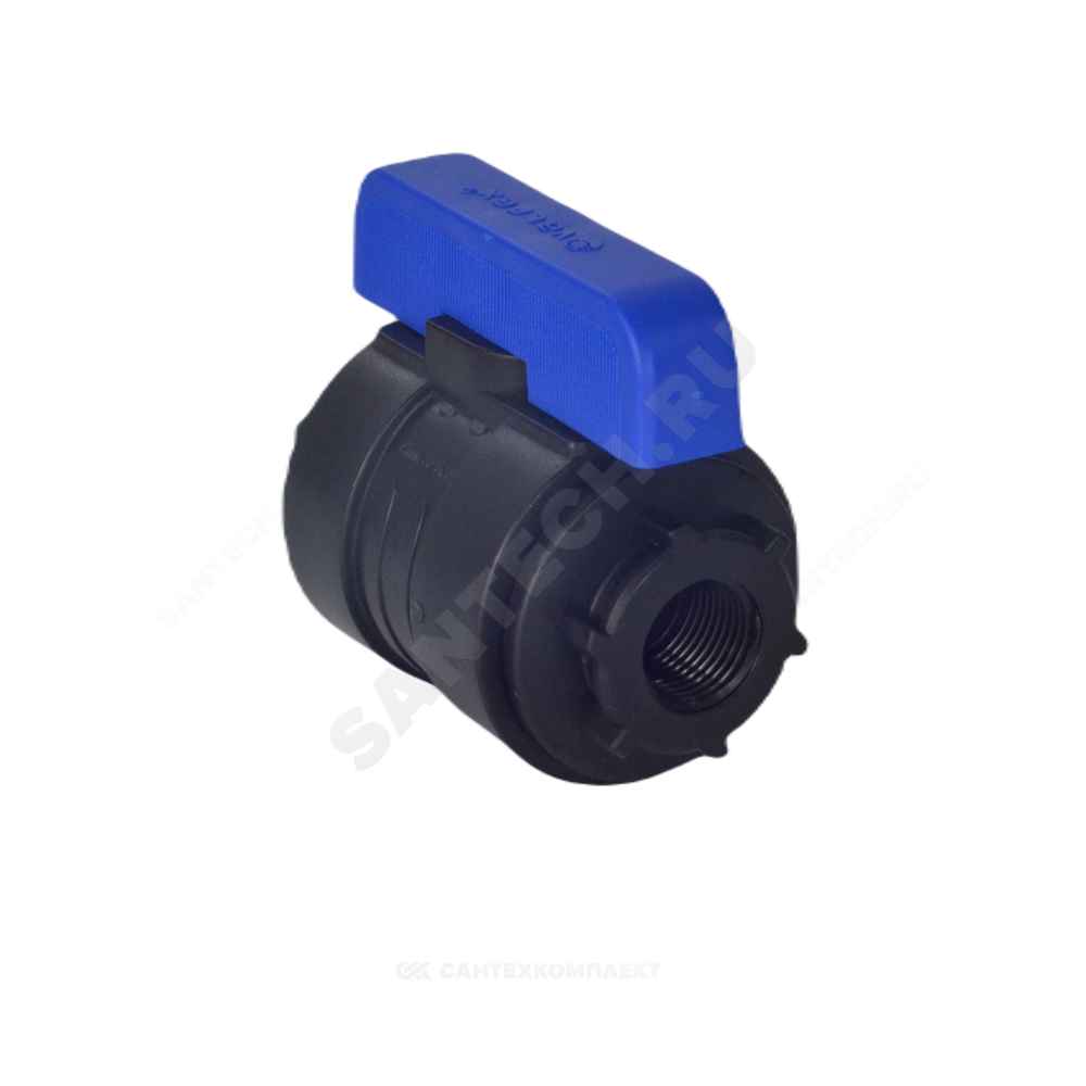 Кран шаровой компрессионный ПЭ Ду 36 1 1/2"x1 1/4" ВР/ВР Ру16 VALFEX 1210011112114