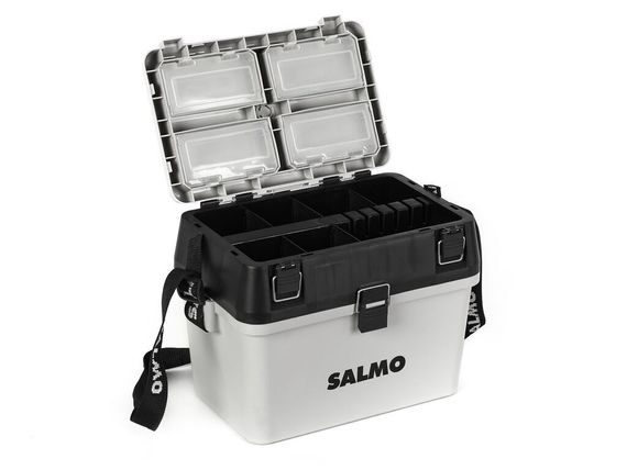 Ящик рыболовный зимний Salmo 2-х ярус.(из 2-х частей) пласт. 38x24.5x29см сер.