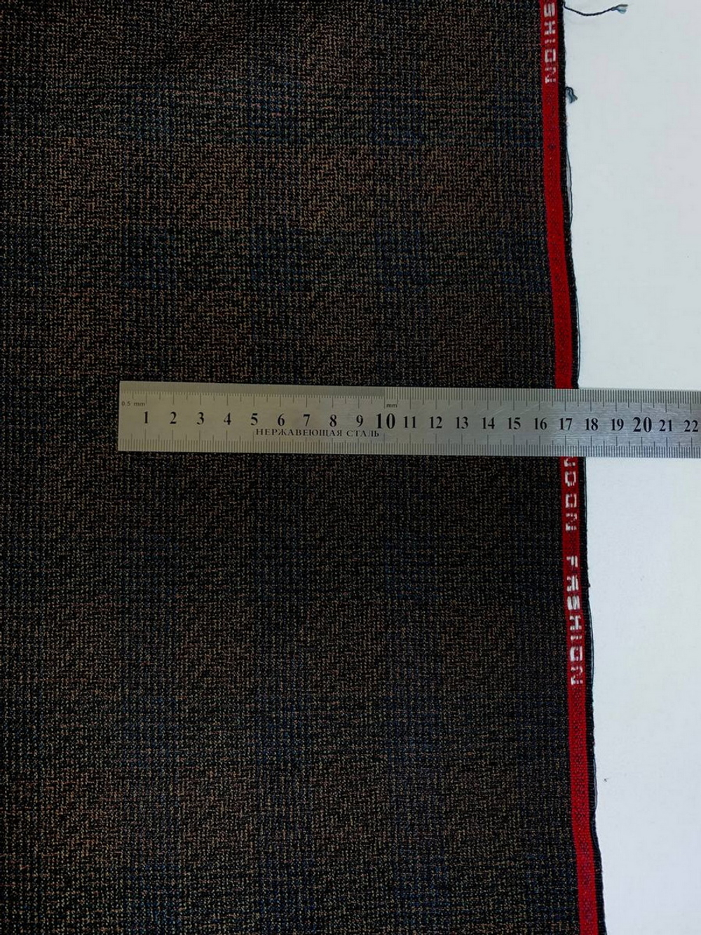 Костюмная хлопок принт клетка, коричн/красн, NB#332