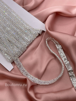 Тесьма стразовая в серебре 1 см