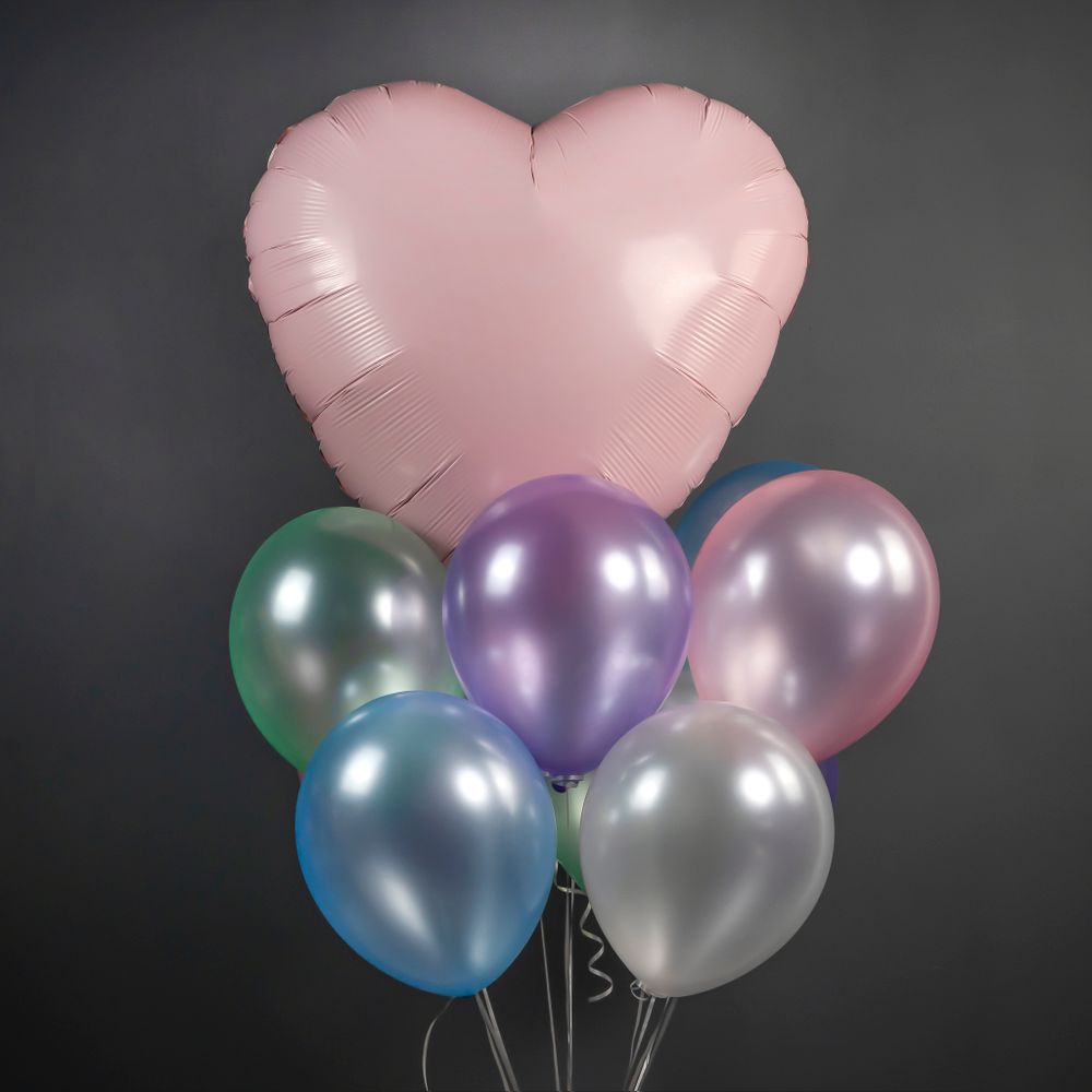 Шар (36''/91 см) Сердце, Пыльная роза, 1 шт. в уп.