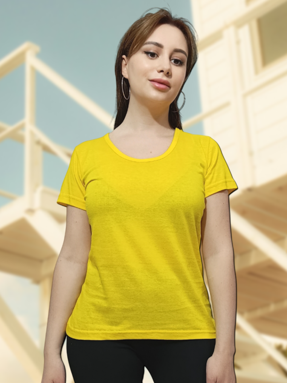 Футболка женская однотонная (56)