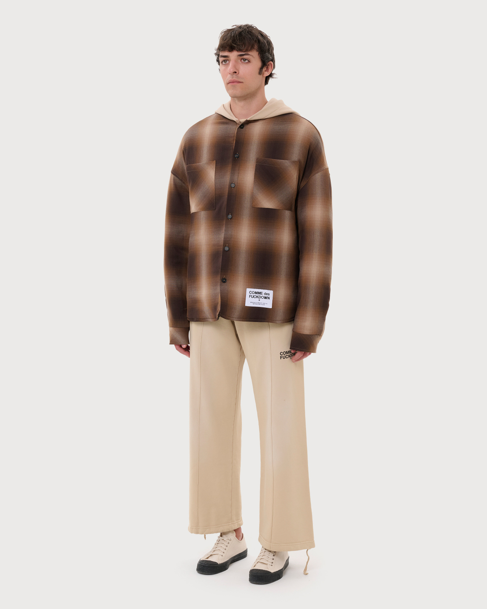 COMME DES FUCKDOWN РУБАШКА КОРИЧНЕВАЯ