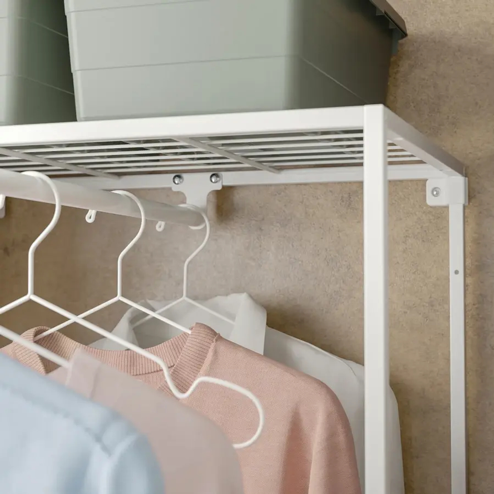 Полка с платяной штангой - IKEA JOSTEIN/ЙОСТЕЙН ИКЕА, 61х180х270 см, белый