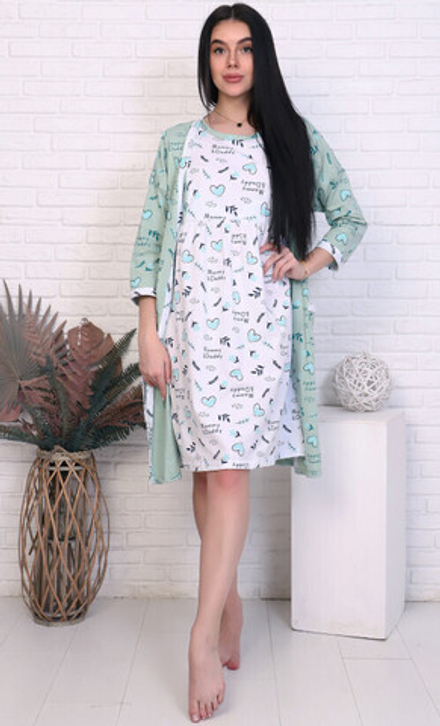 Пижама женская сорочка+халат ПС 3000