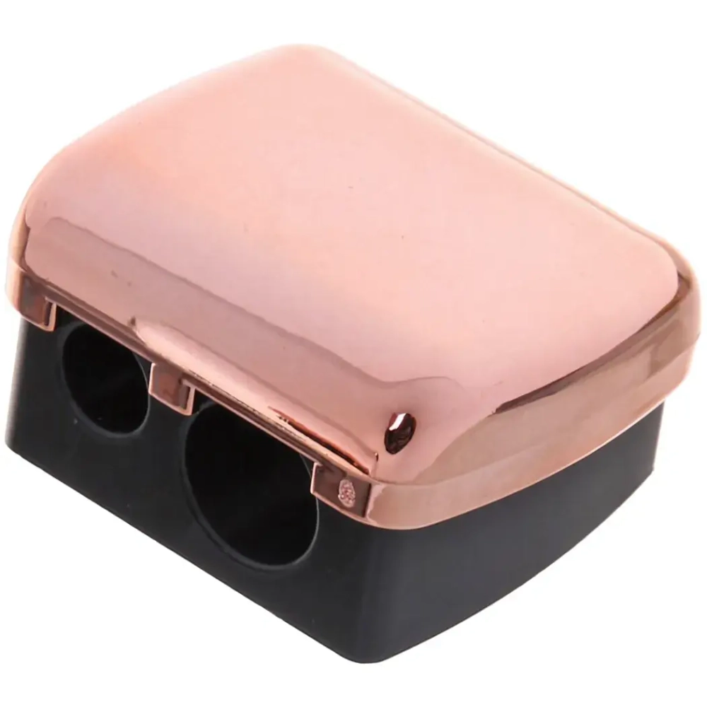 Точилка косметическая с крышкой в пакете, глянцевая, цвет микс, 3,5*3см