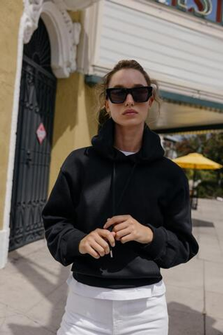 ZARA БАЗОВОЕ ХУДИ, ЧЕРНЫЙ