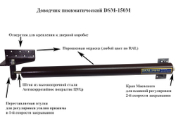 Доводчик дверной уличный пневматический DSM-150M серый