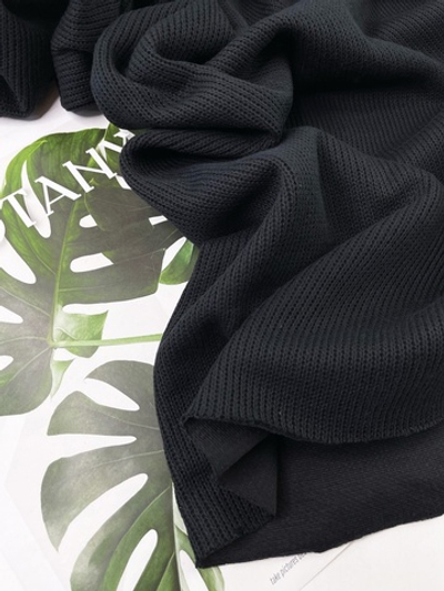 ЧЕРНЫЙ №12 - Английская вязка на стабилизирующем трикотаже (1260 Маша)