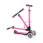 Самокат Globber Elite Deluxe Flash Lights розовый