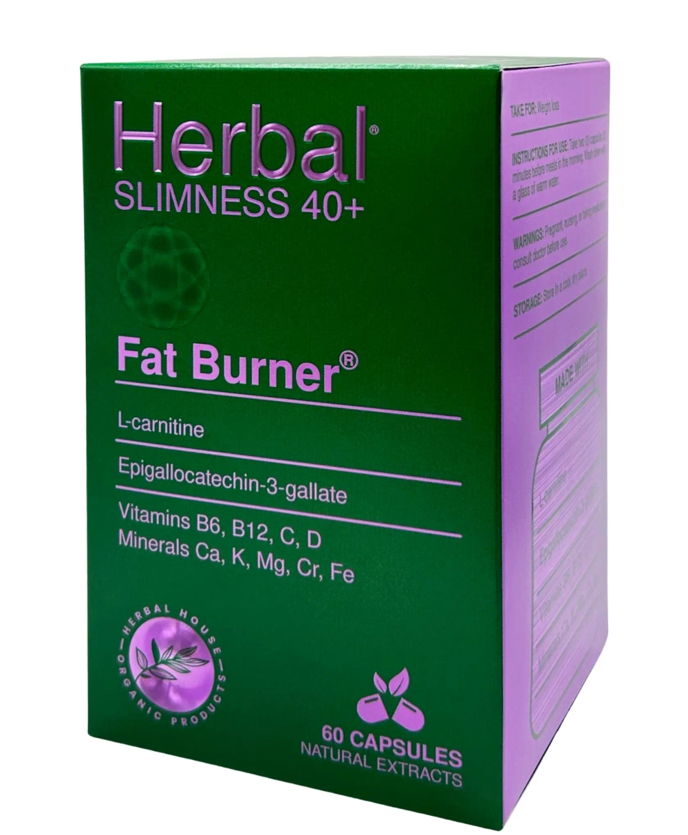 Herbal slimness 40+ жиросжигатель для контроля аппетита в зеленой коробке