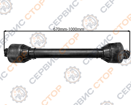 Вал карданный для навесного оборудования 6 х 8  L=670-1000 крест (28X73)
