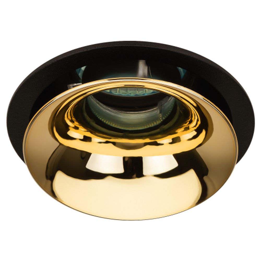 Светильник встраиваемый декоративный ЭРА KL103 BK/GD под лампу MR16 GU5.3 черный/золото | Декоративные встраиваемые светильники