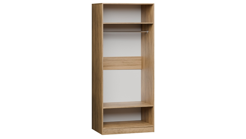 Шкаф Агератум МДФ двухсекционный с антресолью в синей эмали - Дуб молочный 8622  100*45*220