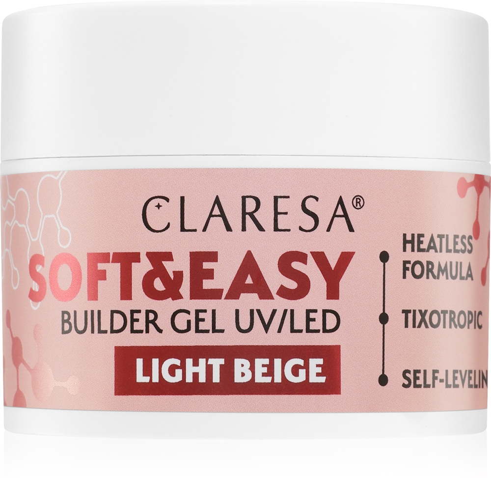 Claresa Soft&Easy Builder Gel - Гель-подложка для ногтей оттенок Light Beige, 45 g