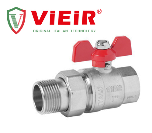 Шаровый кран  (НИКЕЛ) С АМЕР. 3/4 (БАБ.)  ViEiR (64/8шт)