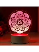 Светильник 3D ночник RISALUX «Узор», LED RGB, от сети, 9.5×1