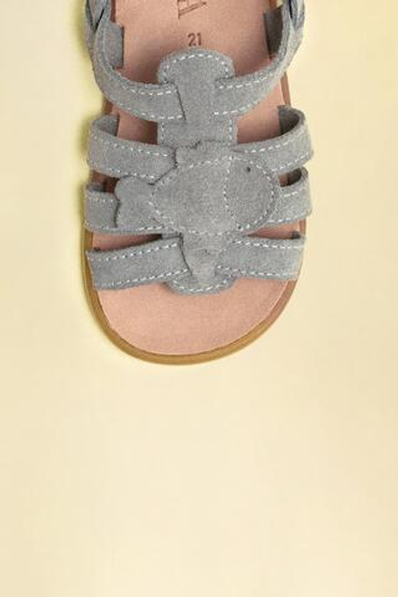 ZARA КОЖАНЫЕ САНДАЛИИ BAREFOOT С РЫБКОЙ, ГОЛУБОЙ