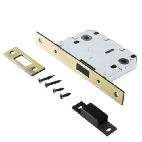 Защелка АЛЛЮР АРТ L7050 MS МАВ мат.бронза, магнитная б/ручек с фиксатором  / 11554