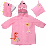 Дождевик-плащ детский «Рокки-Динозаврик» с капюшоном, рукава на резинке, цвет розовый, размер L(68*50см) ДоброСад