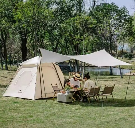 Палатка Naturehike Ango 3-местная, быстросборная, бежевая, со стойками, артикул CNK2300ZP014-3VV