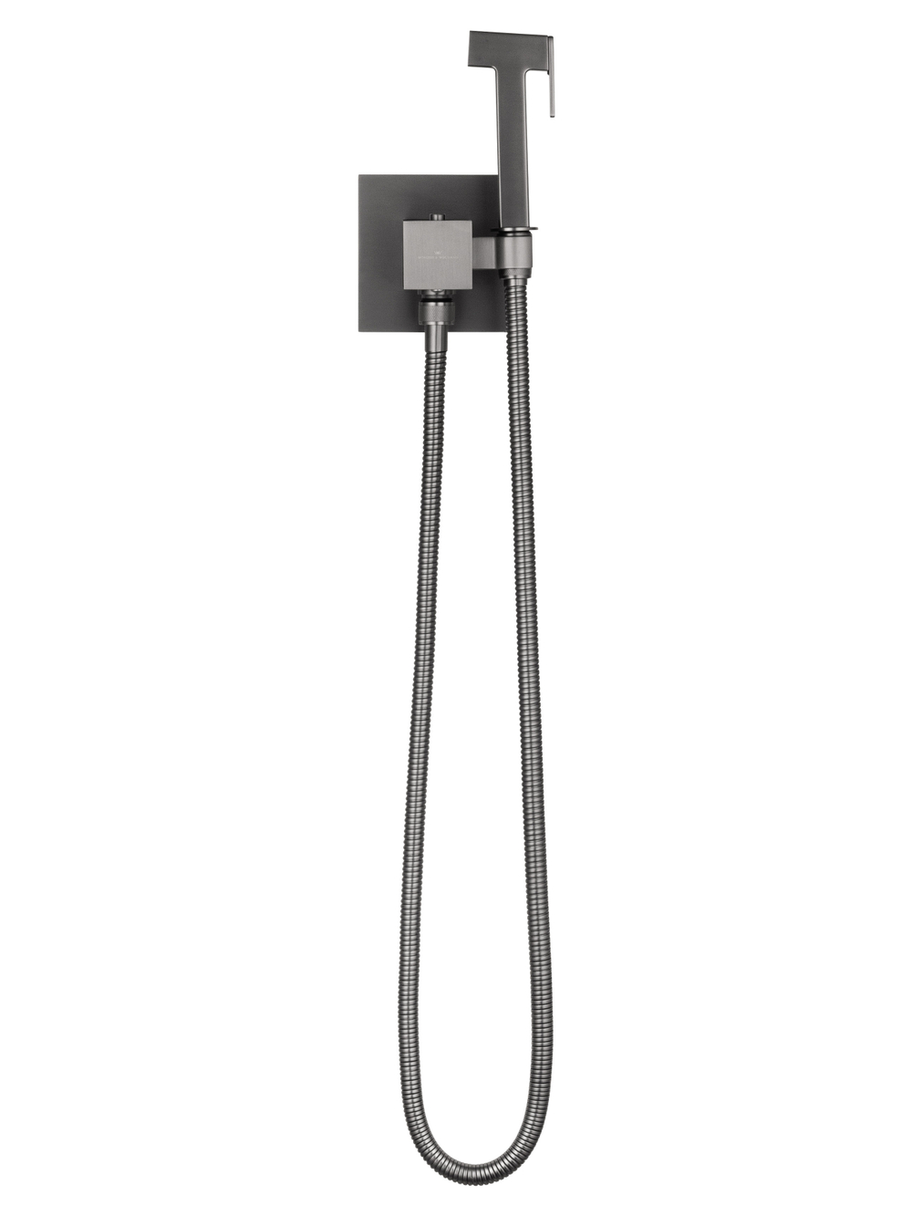 Смеситель с гигиеническим душем и термостатом встраиваемый WONZON & WOGHAND, Темный графит (WW-88829910-BGM)