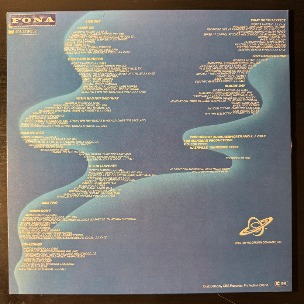 J.J. Cale ‎– Shades (Скандинавия 1980г.)