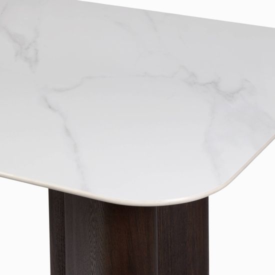 Обеденный стол Fabio 180х90 деревянные ножки, столешница из камня 