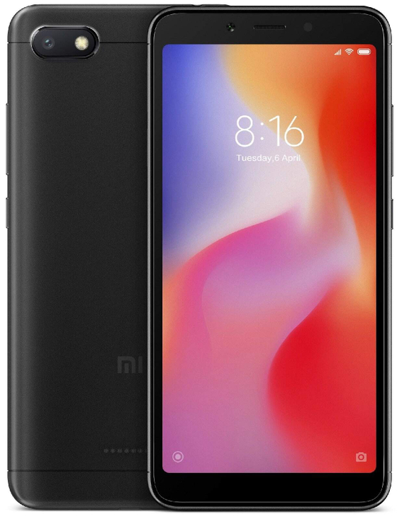 Смартфон Xiaomi Redmi 6 Black (M1804C3DG), 5.45'' 18:9 1440x720,
