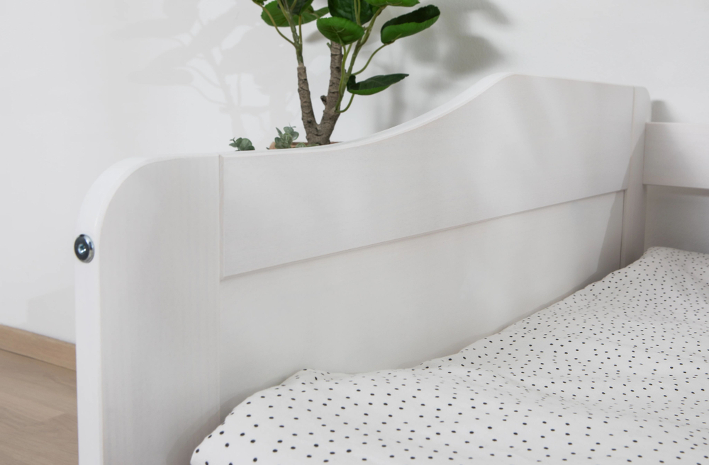 Dipriz Кровать 90х200 Бонни из сосны с выдвижным спальным местом и 2 основаниями, белая