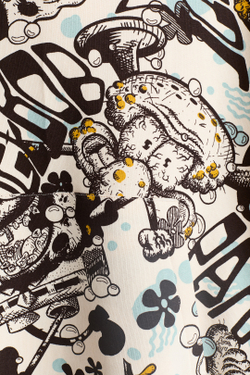 H&M Толстовка с капюшоном и принтом, белый