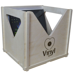 Ящик кейс органайзер для хранения до 80 виниловых пластинок (VBOX80L) БЕЗ ПОКРАСКИ с гравировкой