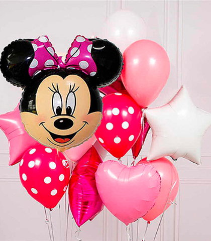 03_Букет из 10 шаров  + фигура Минни Маус