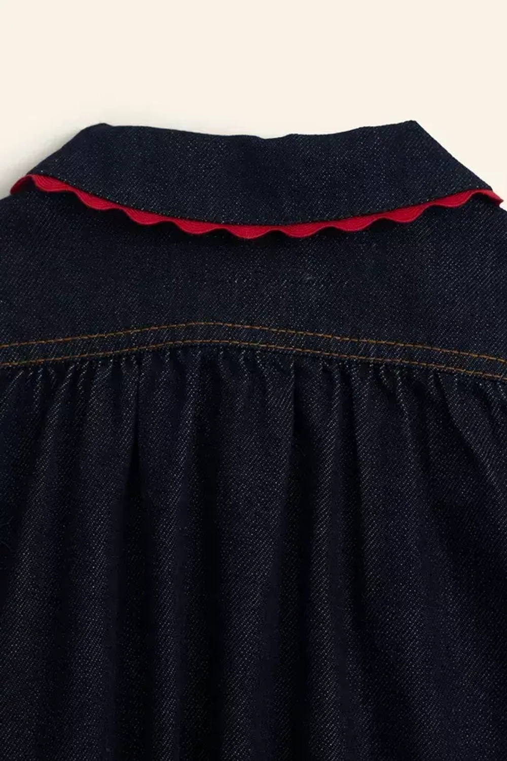 ZARA ДЖИНСОВАЯ РУБАШКА С ГЛУБОКИМ ВЫРЕЗОМ - LIMITED EDITION, ТЕМНО-СИНИЙ