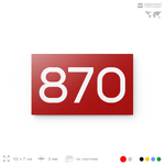 Номер на дверь 870, табличка на дверь для офиса, квартиры, кабинета, аудитории, склада, красная 120х70 мм, Айдентика Технолоджи