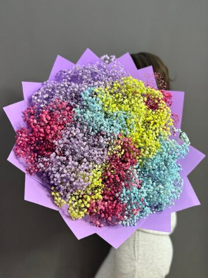 Букет из радужной гипсофилы (25 шт)